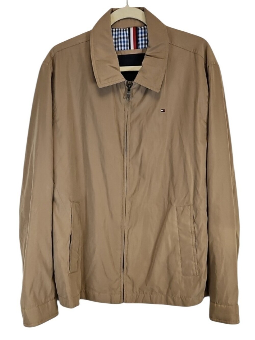 Tommy Hilfiger Tan Zip Front Jacket, Size XL